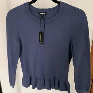 Lightweight fine-knit peplum sweater